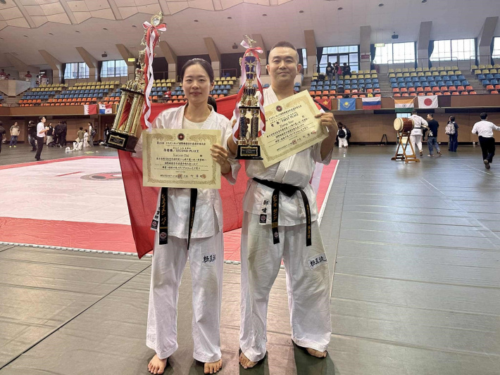 Chinese duo trained as Uchi Deshis in Seychelles crowned in karate championships in Japan