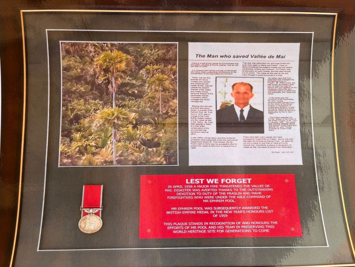 Remembering Ephrem Pool, the man who saved Vallée de Mai in 1958