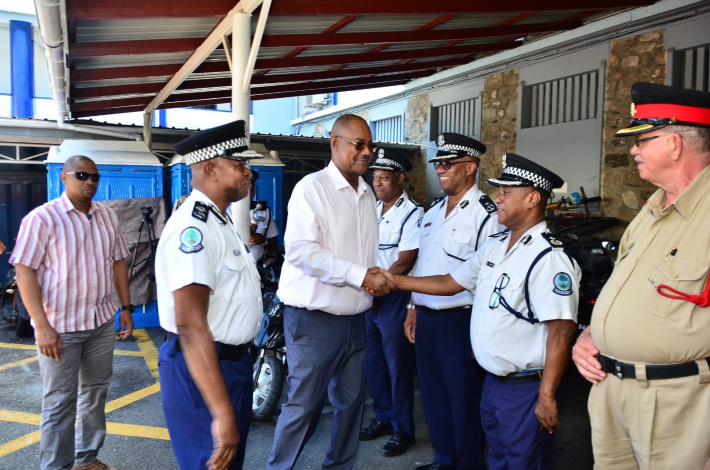 President Herminie makes first official visit to Seychelles Police headquarters