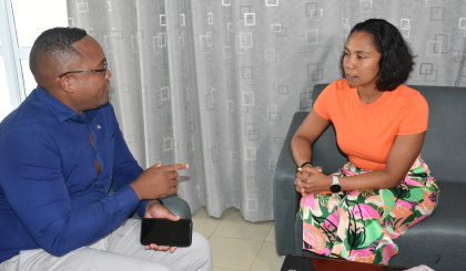 New sports minister Kalsey Belle pays familiarisation visit to the NSC