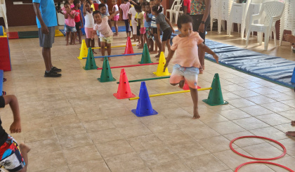 Community Leisure and Sports for All: Baby Gym Baby Gym programme builds strong foundations for young children  •	A two-day extravaganza on La Digue The Seychelles Baby Gym programme, implemented by the Community Leisure and Sports for All Unit within the