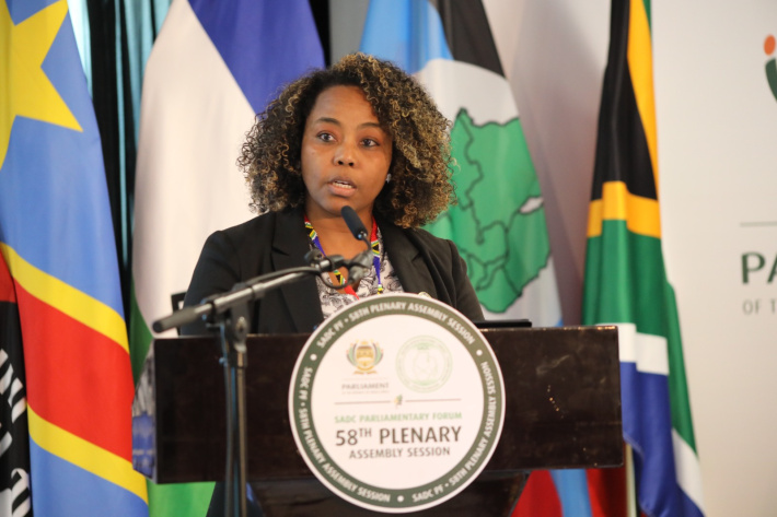 Speaker Azarel Ernesta takes affirmation of  adherence at 58th SADC PF plenary assembly