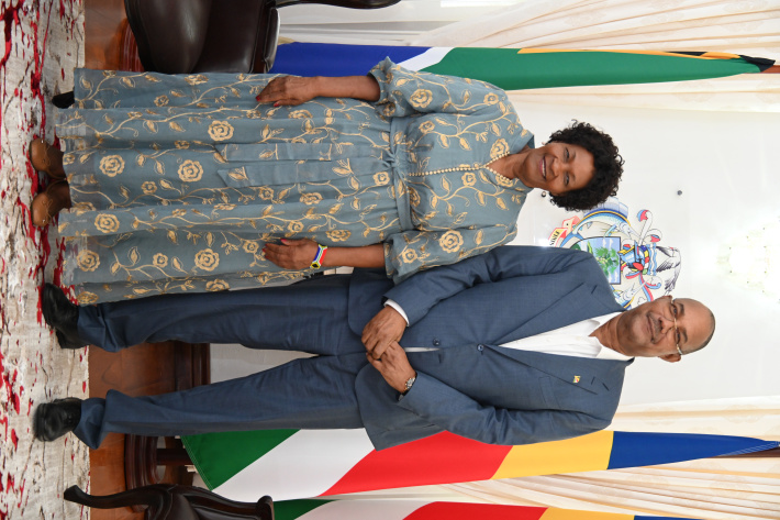 South African high commissioner pays courtesy call on President Herminie