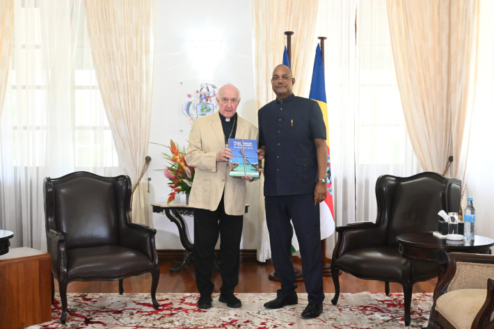 Bishop Alain Harel meets President Herminie ahead of retirement   