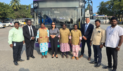 Minister Veronique Laporte visits Ashok Leyland headquarters in India