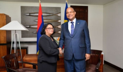 Chief Justice of Mauritius pays courtesy call on President Herminie