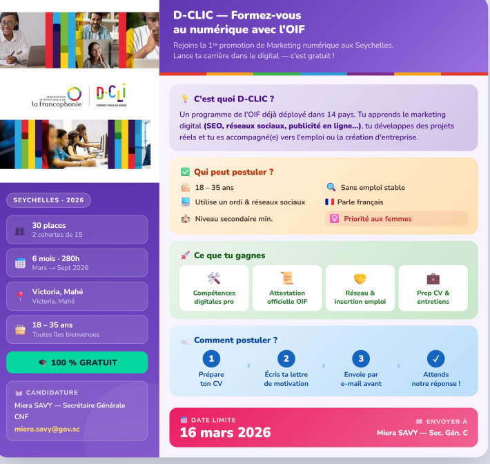 D-CLIC Seychelles 2026 :