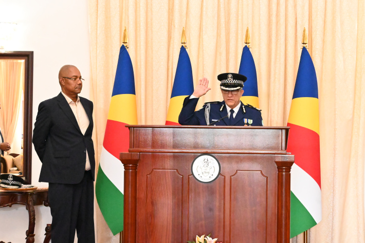 Godfra Hermitte  is Seychelles’ 15th  police commissioner