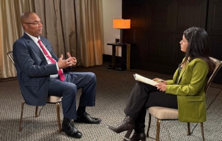 Russian Television (RT) interviews President Patrick Herminie