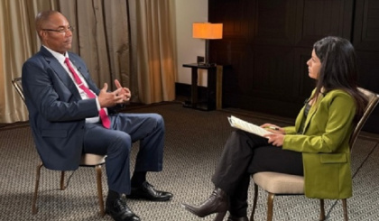 Russian Television (RT) interviews President Patrick Herminie