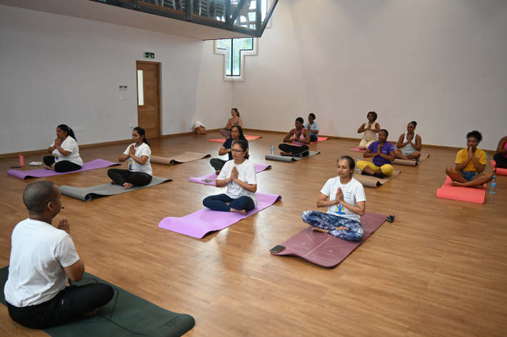 Yoga session at National Library marks build-up to International Day of Yoga 2026