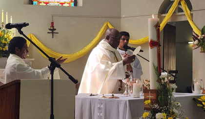 Bishop Landry leads Labour Day mass on Praslin