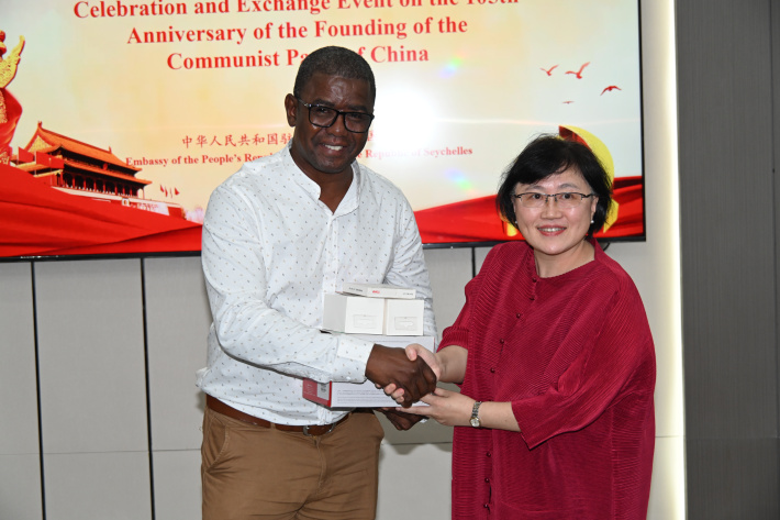 Chinese embassy marks 105th anniversary of CPC with United Seychelles