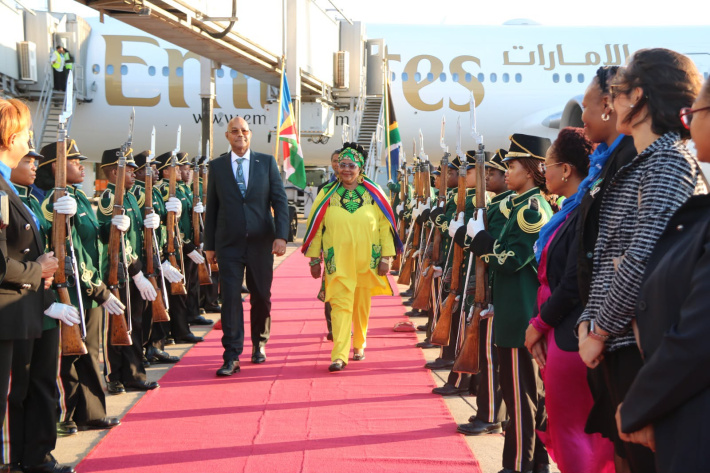 President Herminie arrives in Durban for the 46th Ordinary SADC Summit