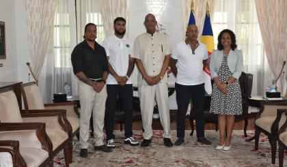 President Herminie congratulates Micock, Andrade following continental triumphs
